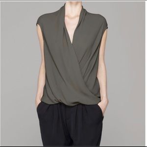 HELMUT LANG Soft Shroud Twist Gray Top